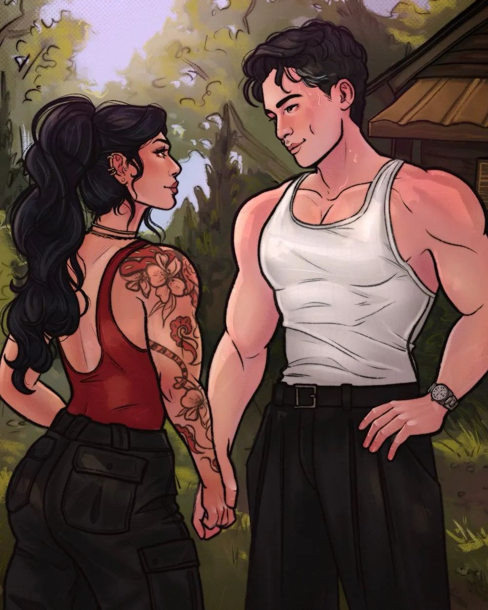 Samaira and Dominic character art card from RAGE